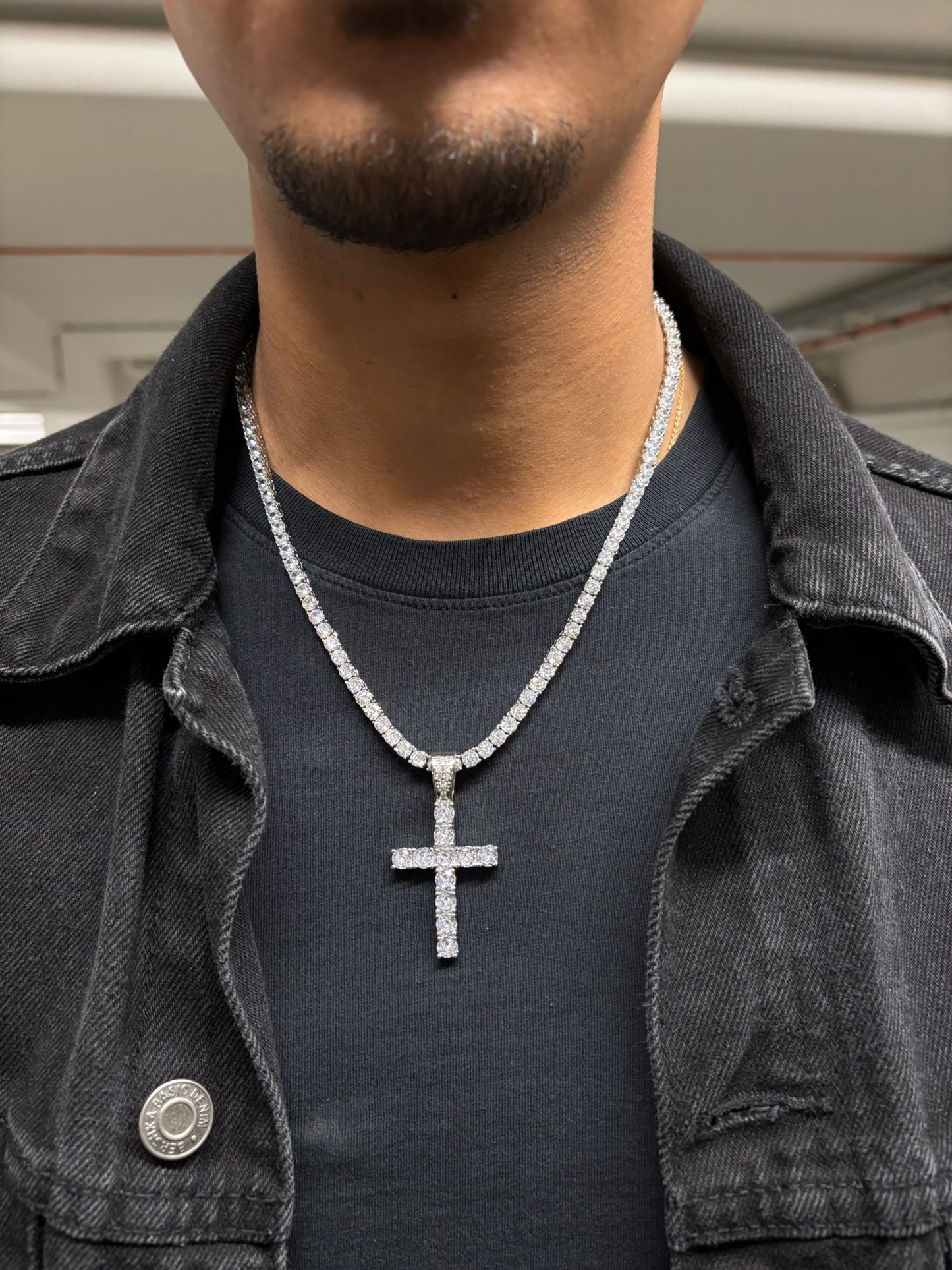 Tennis Chain - Iced Out Cross